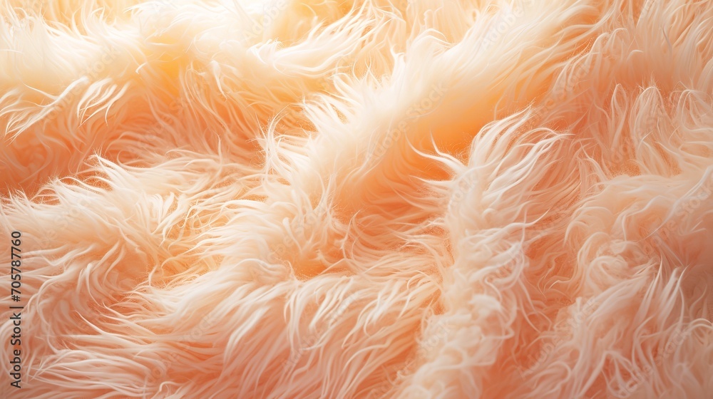 Close-up of the trendy peach fur texture Background structure of abstract apricot wool, Generative AI. Close-up of the trendy peach fur texture Background structure of abstract apricot wool, Generative AI.