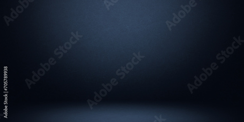 Dark blue studio room with spotlight backdrop wallpaper, blank perspective for show or display your product montage or artwork photo