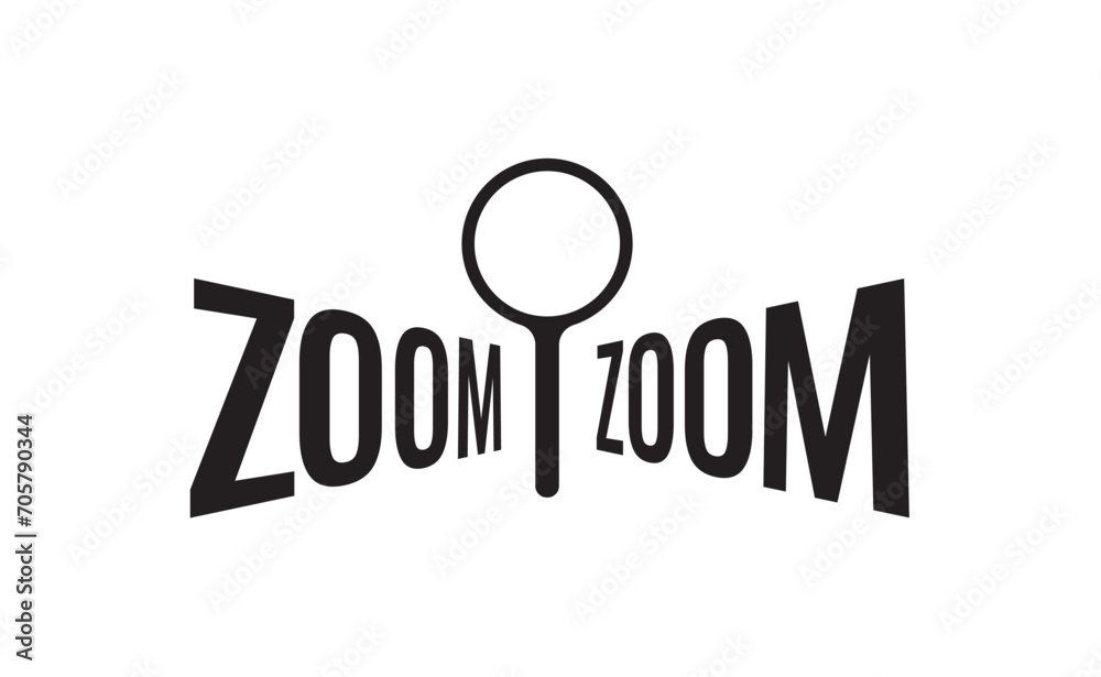 perspective zoom word and magnifying glass symbol perspective zoom word and magnifying glass symbol