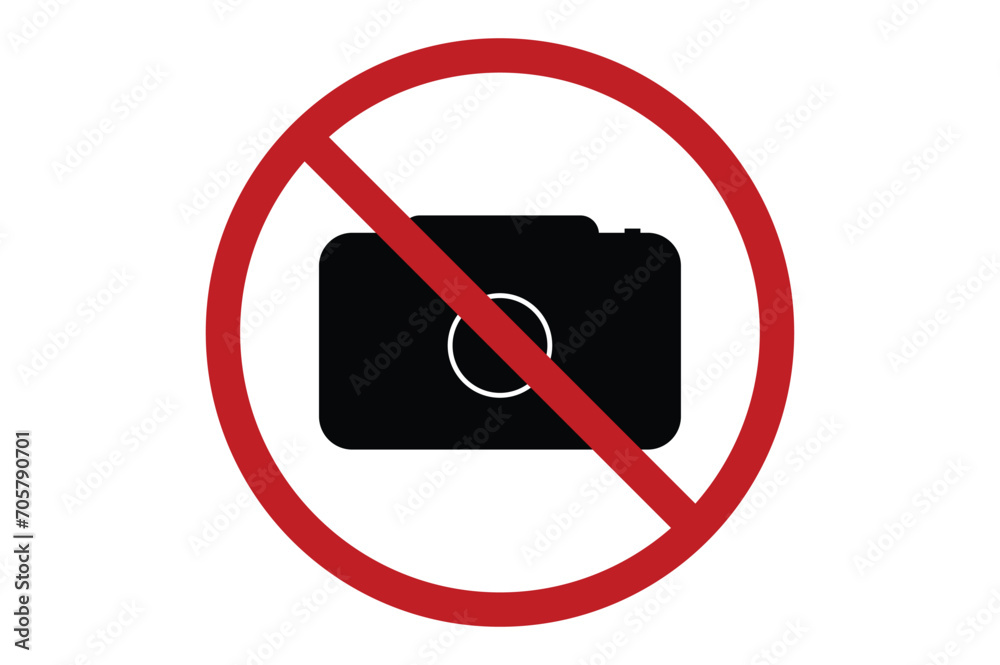 No camera sign. camera forbidden concept No camera sign. camera forbidden concept