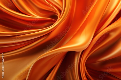 a close up of an orange fabric with a very long line of folds in the center of the image and the center of the fabric in the middle of the image.