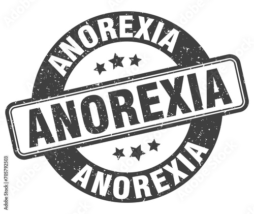 anorexia stamp. anorexia label. round grunge sign