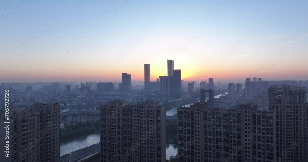 city skyline at sunset city skyline at sunset