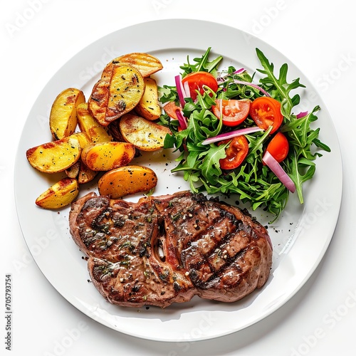 Grilled Steak with Potato Wedges