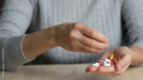 Wallpaper Mural Woman hands with pills or painkiller, antibiotic for treatment Torontodigital.ca