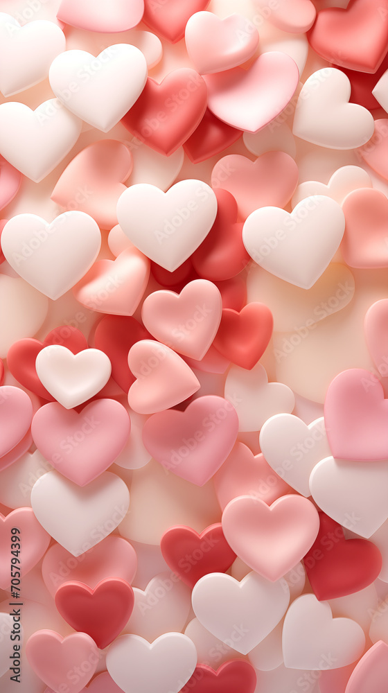 Valentine's Day card. Pink and white pastel hearts background. Valentine's Day card. Pink and white pastel hearts background.