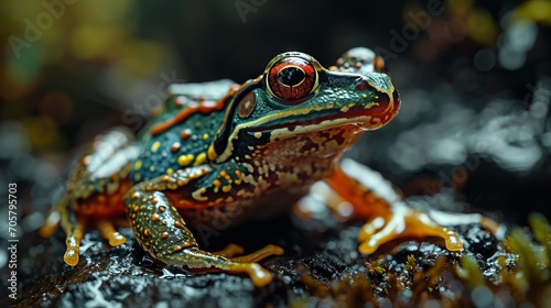 Closeup of frog in natural enironment