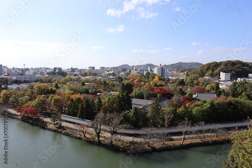 Panorama view from Himeji Castle in Himeji, Japan