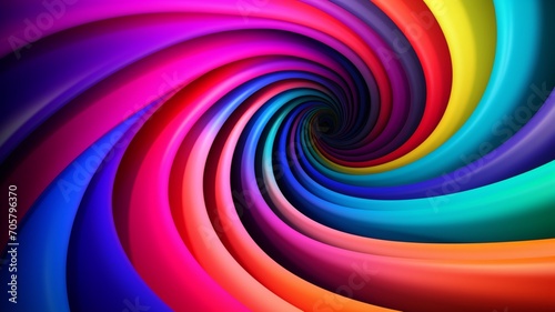 Series spiraling lines that create hypnotic colorful image Ai generated art