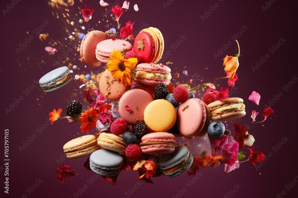  a pile of macaroons falling into a pile of other macaroni and cheese macaroni 