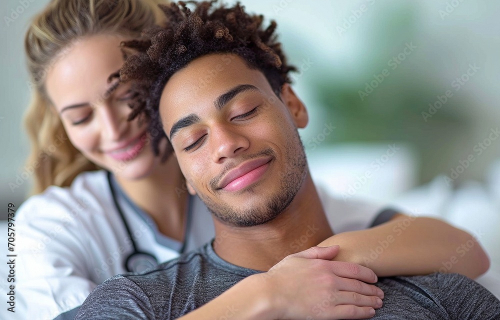 Fototapeta premium physical therapist examining the patient