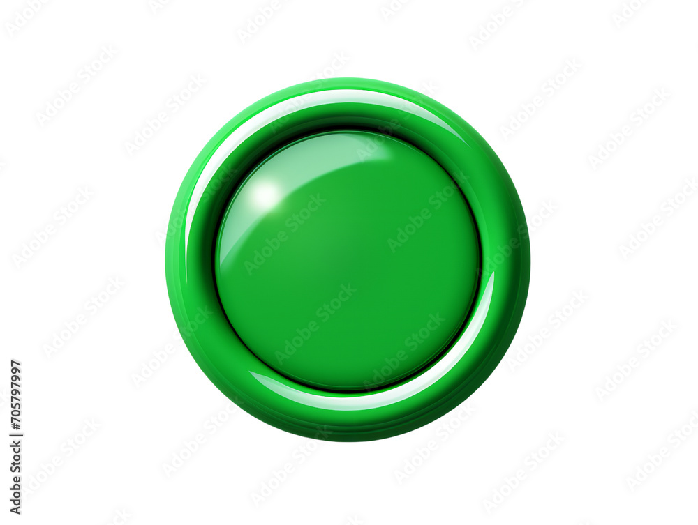 Green button, isolated on a transparent or white background Green button, isolated on a transparent or white background