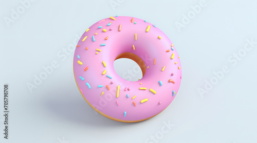 A soft-colored 3D-style donut