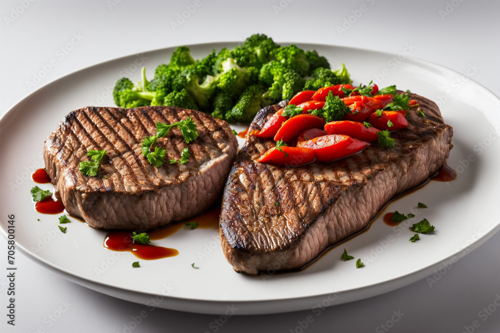 Steak Harmony: A Minimalist Canvas. generative AI. Steak Harmony: A Minimalist Canvas. generative AI.