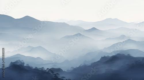 Watercolor painting mountains blue step canvas painting image Ai generated art © Manik007