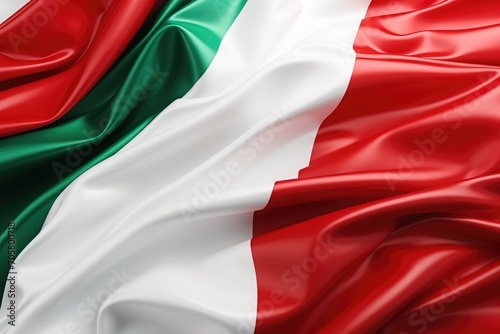 Flag of Italy waving in the wind, close up. 3d rendering, Fabric texture flag of Palestine on a white background, AI Generated