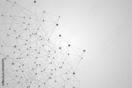 abstract polygonal background with connected lines and dots