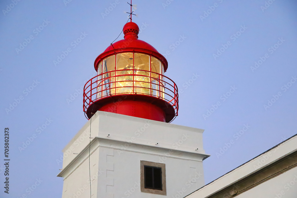 Lantern of the lighthouse of Ponta do Pargo on the western coast of Madeira island (Portugal) in the Atlantic Ocean