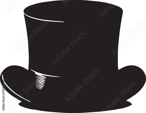 Top hat icon isolated on white background silhouette editable vector