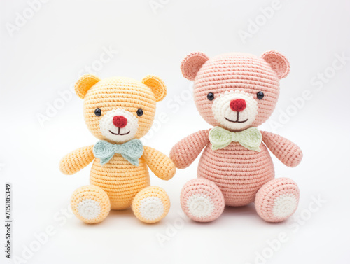 Knitted cute bear toy