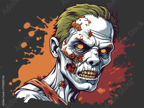 Zombie portrait illustration vector design