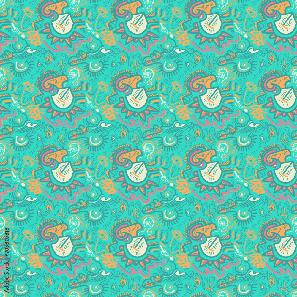 Naklejka premium Seamless psychedelic abstract artwork with unusual pattern