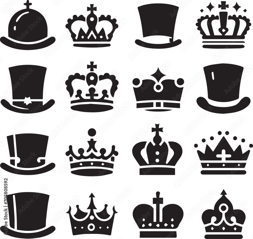 Top hat icon isolated on white background silhouette editable vector Top hat icon isolated on white background silhouette editable vector