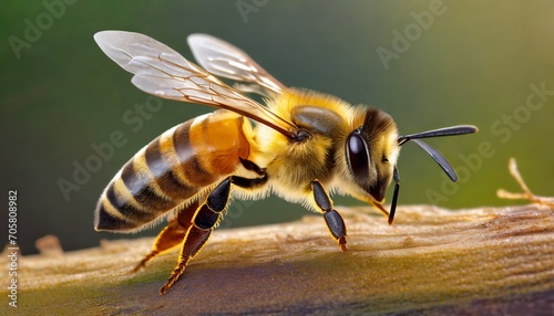honey bee walking on background cutout