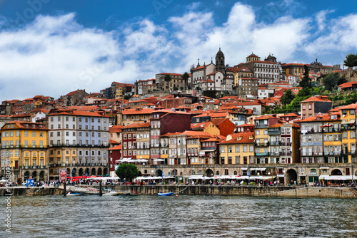 An Overview of the city of Porto, Portugal, from the Douro River. The city is located on the left bank of the river