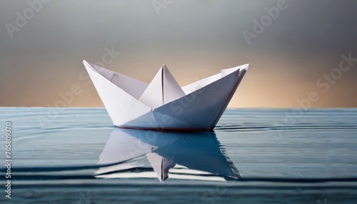 paper boat sailing