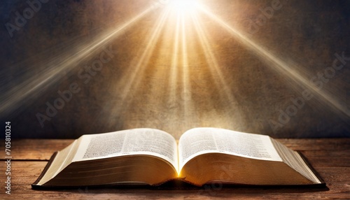 light shining on open bible