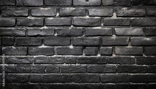 black brick wall as background or wallpaper or texture photo