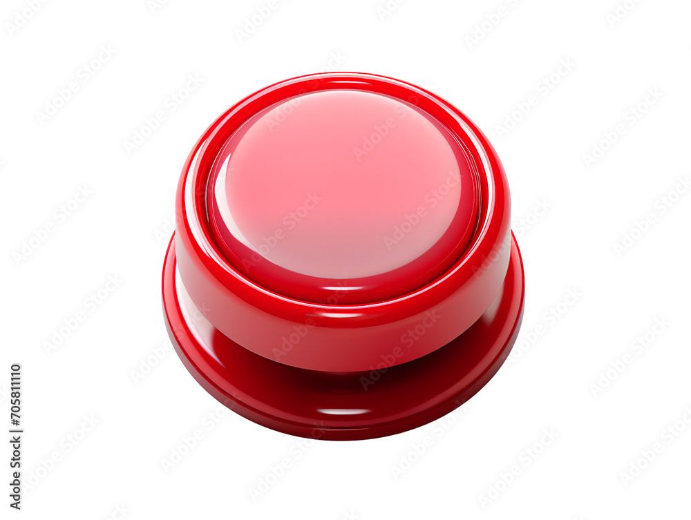 Red Push Button, isolated on a transparent or white background Red Push Button, isolated on a transparent or white background