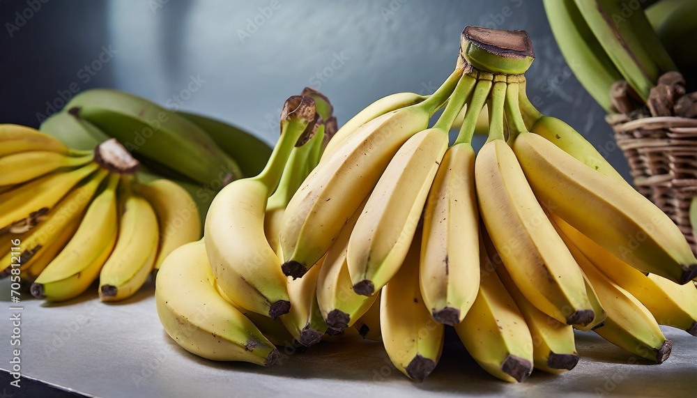 bunch of fresh bananas in the organic food market