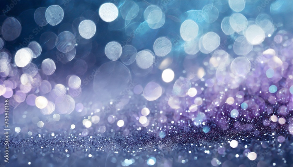 abstract glitter silver purple blue lights background de focused banner