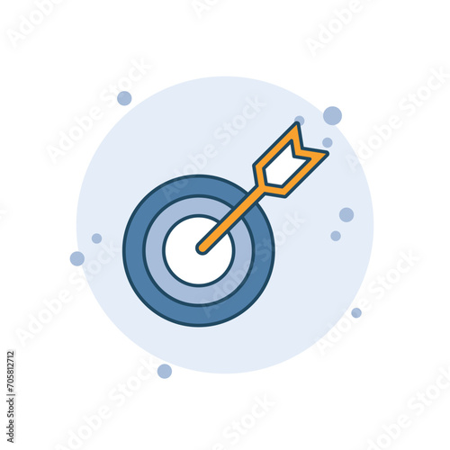 Cartoon dartboard icon vector illustration. Target icon on isolated background. Aim sign concept.