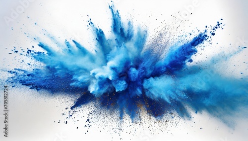 blue powder explosion on white