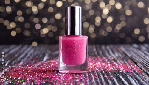 blank glitter pink nail polish bottle high quality photo photo