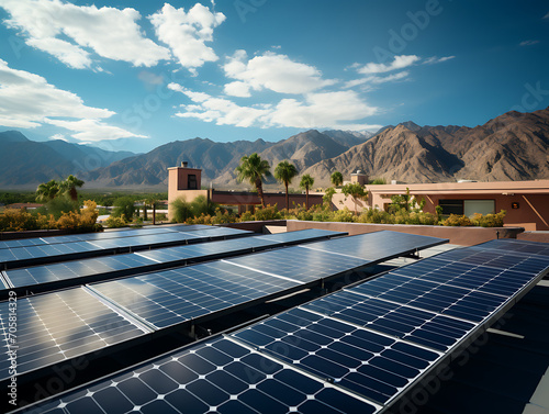 Casa en la naturaleza autosostenible con placas solares  photo