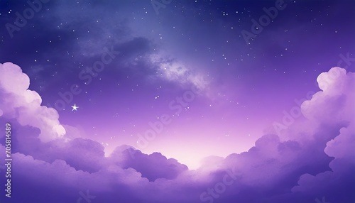 purple gradient mystical moonlight sky with clouds and stars phone background wallpaper ai generated