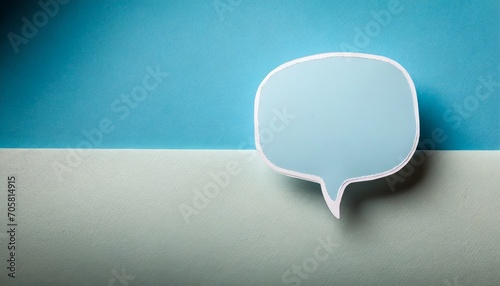 speech bubble on blue background photo