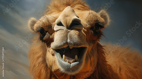 Close up detailed camels head  Generative AI