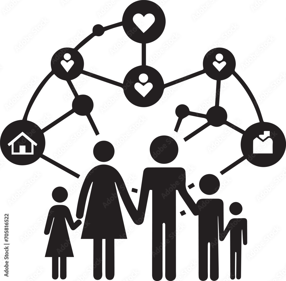 family silhouette isolated over white background editable vector illustration family silhouette isolated over white background editable vector illustration