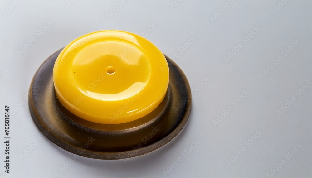 yellow button on a white background