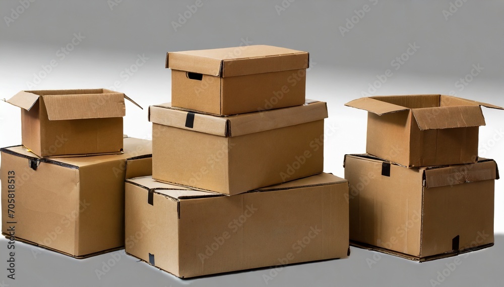 brown boxes recycle isolated