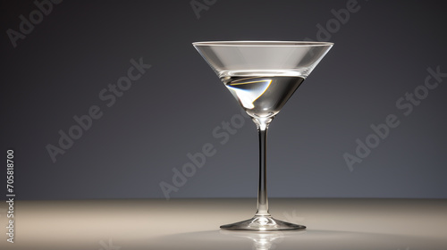 simple yet sophisticated cocktail glass or martini glass on dark gray background close up