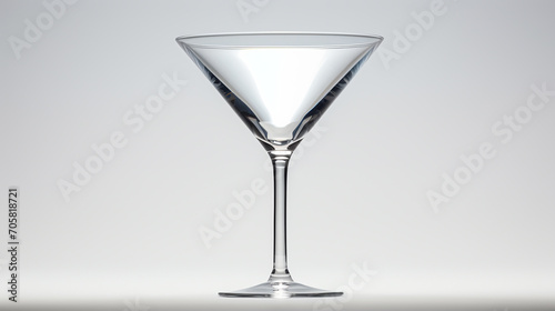 simple yet elegant empty cocktail glass or martini glass on light gray background close up