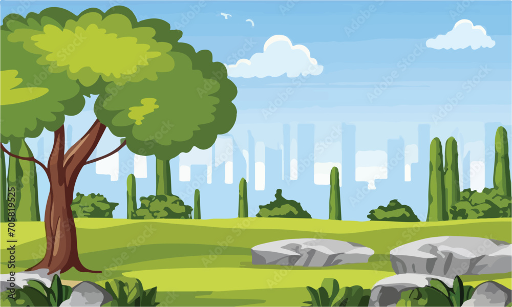 Forest scene with various forest trees Forest scene with various forest trees