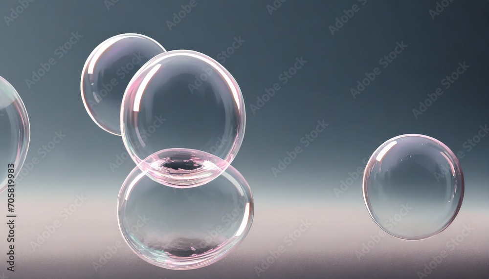 3d render of soap bubbles with transparent - obrazy, fototapety, plakaty 