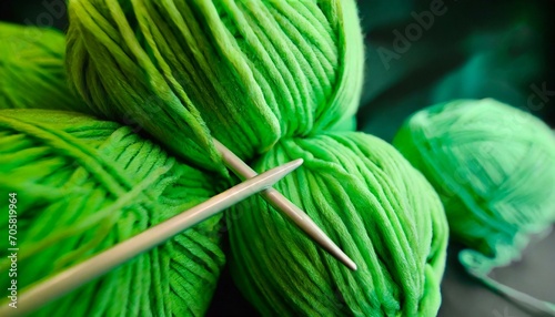 close up of knitting yarn